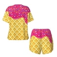 thumbnail image 5 of Picia Red Ice Cream Pajamas Sets for Women Soft Short-Sleeved Pjs with Lounge Shorts Two Piece Sleepwear-Small, 5 of 9