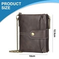 thumbnail image 2 of PU Leather Soft Bifold Wallets for Men Purse Keychain Zip Wallet with Chain - coffee, 2 of 5