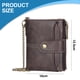 thumbnail image 2 of Carteras plegables suaves de cuero de PU para hombres monedero llavero cartera con cremallera con cadena, 2 of 5