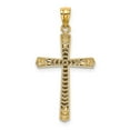 thumbnail image 3 of Finest Gold 14K Two-Tone Polished Diamond-Cut Cross Pendant, 3 of 4