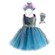 thumbnail image 2 of Vestido de niña sirena para niños + bolso + banda para el pelo vestido de actuación de Cosplay vestido hinchado, 2 of 5