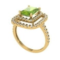 thumbnail image 2 of Halo Engagement Ring for Women - 2.62ct Natural Peridot in 14K Yellow Gold Promise Ring, 2 of 6
