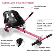 HoverTech 1 All In One Hover Cart Attachment For Hoverboard - Transform your Hoverboard into a Go Kart with Hovercart - Pink
