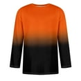 thumbnail image 3 of IYTR Men's Cropped Sleeve Shirt Loose Comfy Workout Shirts Summer Fashion Gradient Color Casual Pullover Round Neck Tee Shirts 3/4 Sleeve T Shirts Orange L, 3 of 4