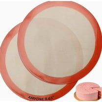 Round Silicone Baking Mats for 10 inch Cake Pan 10 Inch Cake Mat/Tortilla Press Liner/Pizza Mat/Dough Mat for Cake/Tortilla/Pie/Pizza/Dough/Pastry Food Grade Non-Stick Reusable(Round 9.65" 2PCS)