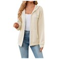 thumbnail image 2 of Plain Zip Up Hoodies for Women Fall Winter Long Sleeve Hooded Sweatshirt with Pockets Cardigan Jacket Coat, 2 of 6