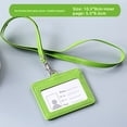 thumbnail image 1 of Neutral Minimalist Style PU Leather Protective Sleeve for ID Card Work Badge Student School Name Tag Lanyard Buckle Home Use, 1 of 5