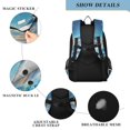 thumbnail image 4 of FORMRS Unisex School Backpack 17" Student Travel Bag with Laptop Compartment, Floral Moon, 4 of 7