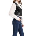 thumbnail image 4 of Allegra K Women's Steampunk Waistcoat Sleeveless PU Faux Leather Suit Vest, 4 of 6