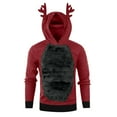 thumbnail image 6 of DDAPJ pyju Unisex Christmas Hoodies 3D Deer Print Novelty Hooded Sweatshirt Fleece Xmas Holiday Pullover Y2K Cosplay Costume Dark Gray L, 6 of 7