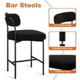 thumbnail image 6 of Hommpa Bar Stools Set of 4 with Back & Footrest 26" Counter Height Barstools Boucle Bar Chairs Modern Pub Chairs Black Plush for Kitchen Island Bistro Coffee Shop Mid Back, 6 of 14