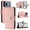 Coralpink, variant on ShellTech Phone Case for iPhone 17 Pro Max Wallet Cell Protective Cover with Wrist & Shoulder Strap, Magnetic Closure Flip Card Holder Slots Stand PU Leather Wallet Case for Women Girls, Rose