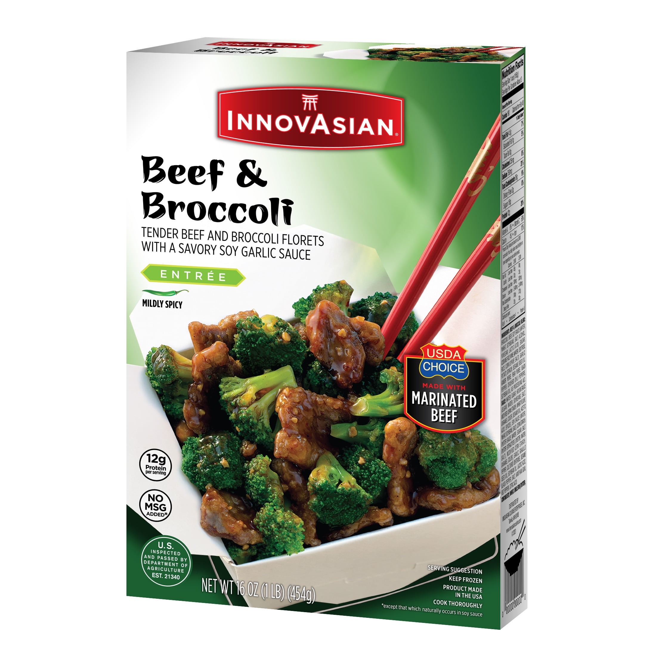 Innovasian Beef Broccoli Frozen Asian Meal 16 Oz Walmart Com Walmart Com