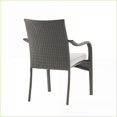 thumbnail image 4 of Outdoor Stacking Chairs Set of 4, Grey PE Rattan Iron Frame, Matte Silver Cushions | PE Rattan+Iron | Matte Silver, 4 of 16