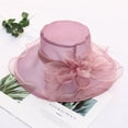 thumbnail image 3 of D-GROEE Women Foldable Net Yarn Fascinator Lady Cocktail Tea Party Church Wedding Bridal Flower Hat, 3 of 5