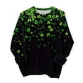 thumbnail image 3 of YABCSAZ St Patricks Day Sweatshirts for Women Irish T-Shirt Long Sleeve Sequin Shamrock Clover Printed Irish Pullover Casual Loose Oversize Charms Shirts Blouse Paddy's Day Great Parade Tops S-XXL, 3 of 7