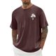 thumbnail image 1 of Camisas de Manga Larga para Hombres Imprimir Casual Cuello Redondo Blusa de Manga Corta, Camisas de Lino para Hombres, 1 of 4