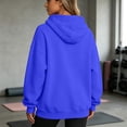 thumbnail image 4 of Womens Casual Hoodies Long Sleeve Pullover Tops Solid Color Loose Fit with Pocket Royal Blue S, 4 of 6