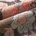 thumbnail image 2 of Vintage Floral Printed Valance, Light Filtering Pinkish Flowers in Black Privacy Draperies, 1 Panel Rod Pocket Window Treatment for Small Window, 52 x 18 Inches, 2 of 6