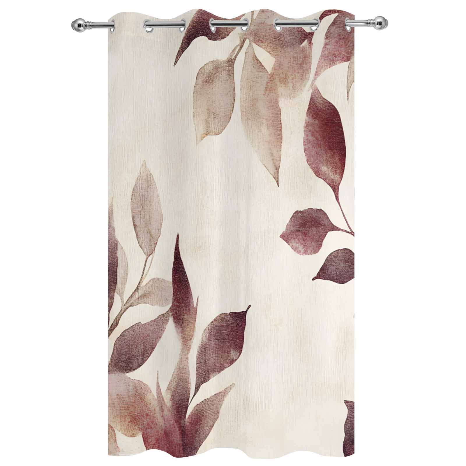Outdoor Curtains for Patio Waterproof, Eucalyptus Leaves Windproof Pravicy Outside Porch Blackout Curtain, Brown Spring Botanical Aesthetic Sun Blocking Grommets Curtains for Cabana Gazebo 54"x108"