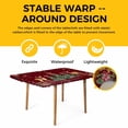 thumbnail image 4 of Christmas Reindeer Table Cloths for 3 Foot Rectangle Tables, Xmas Elk Pine Tree Red Poinsettia Floral Patio Waterproof Elastic Fitted Tablecloths, Washable Rectangular Table Cover for Camping, 4 of 8