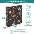 thumbnail image 3 of FORMRS 3 Ring Binder 1.5 inch with Pockets Set of 2 Clip Board 200 Sheets Capacity, Black Floral Pattern, 3 of 8
