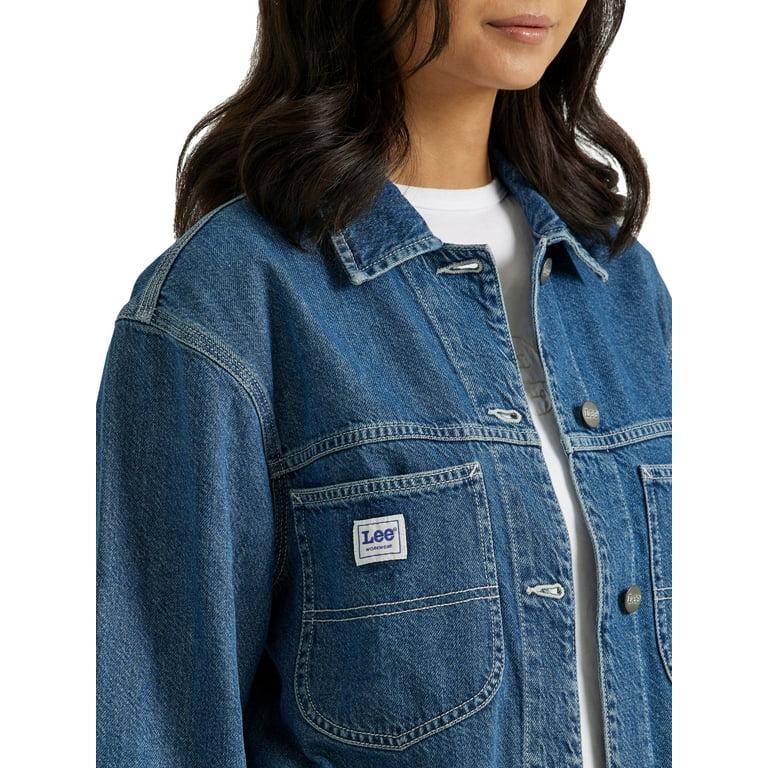 Lee Women's Heritage Cropped Chore Denim Jacket - Walmart.com Lee Women's Heritage Cropped Chore Denim Jacket - Walmart.com