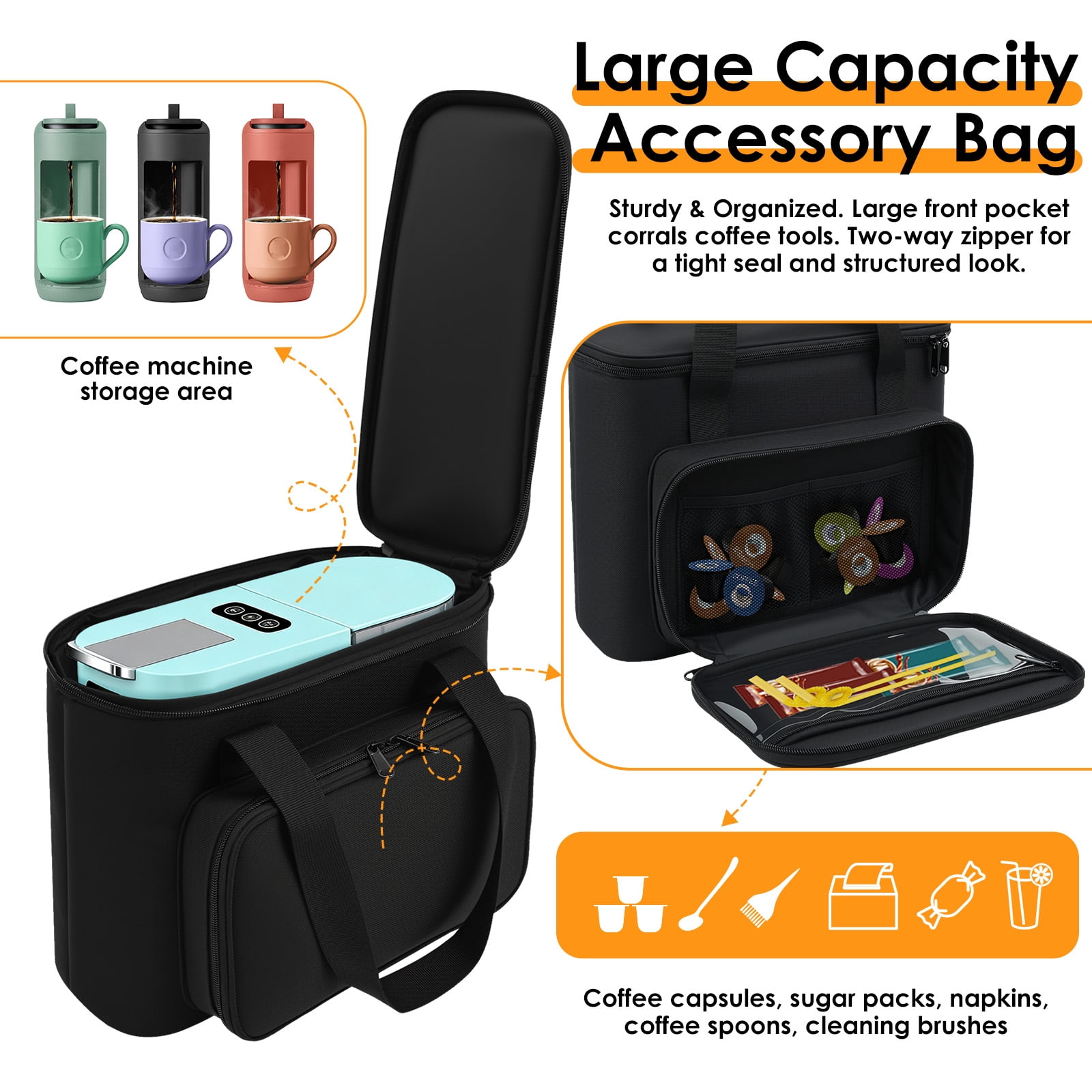 FUYGRCJ Coffee Maker Travel Bag for K Mini Mate, Oxford Cloth Single Serve Coffee Machine Carrying Bag for Home Camping Picnic