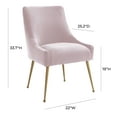 thumbnail image 5 of Beatrix Blush Velvet Side Chair with Gold Legs, 5 of 6