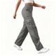 thumbnail image 3 of Pantalones Cargo Mujer Pierna Ancha Elástico Talle Alto Ligero Pantalones De Senderismo Casual Holgado Moda Ropa De Calle Y2k Trajes, 3 of 7