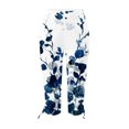 thumbnail image 4 of YYDGH Peasant Pants for Women Summer Beach Linen Shorts 3/4 Sweatpants Capri Pants Elastic Waist Cropped Harem Pants Black L, 4 of 5