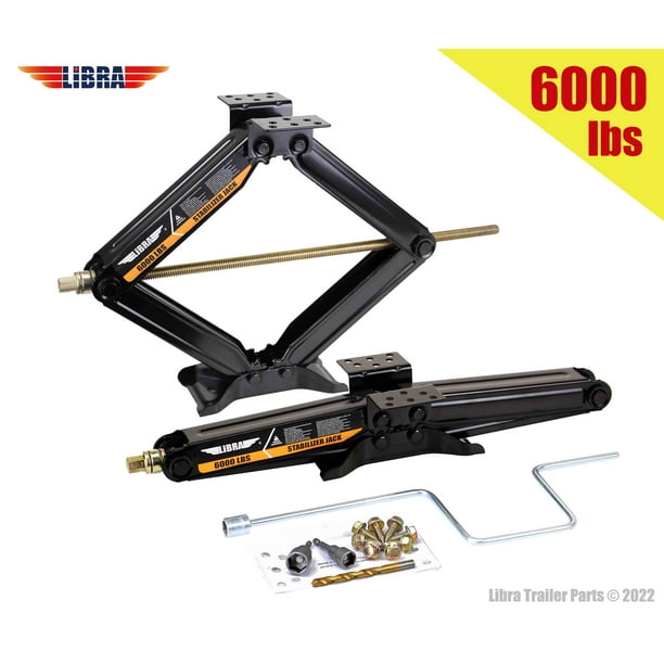Set 2 LIBRA Premium 24" 6000lbs RV Trailer Stabilizer Leveling Scissor