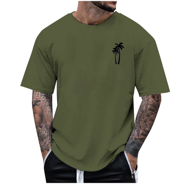 Playeras De Compresión De Verano Para Hombre, Camiseta De Manga Corta Con Cuello Redondo Y Estampado Parcial, Camiseta De Tendencia Con Estampado De Plumas