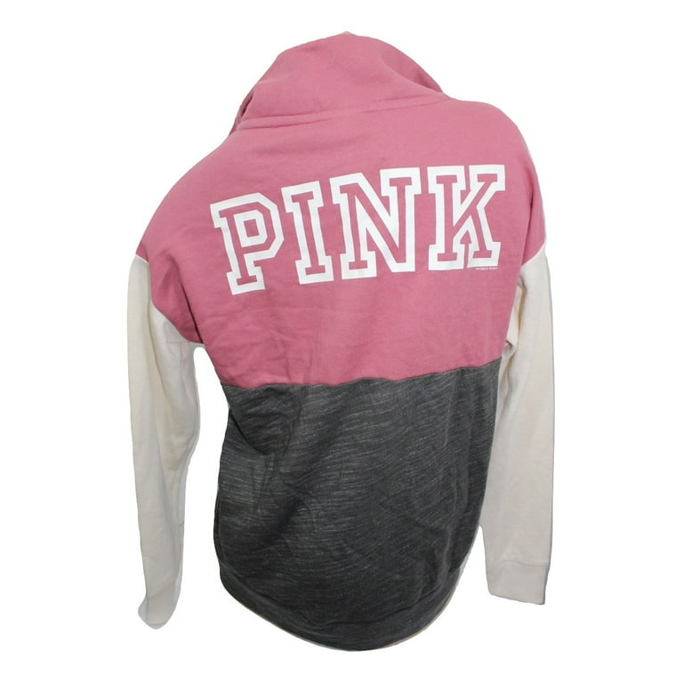 Victoria s Secret Pink Fleece High Low Half Zip Sweater Multi