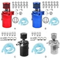 thumbnail image 4 of Speravity Depósito de respiradero de combustible de lata de captura de aceite de coche de aleación de aluminio de 2 puertos con filtro Vehículos, repuestos y accesorios Mis Plata, 4 of 6