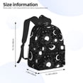 thumbnail image 3 of Daiia Crescent and Stars School Backpack for Men Women, Unisex Large Waterproof Bookbag Schoolbag Casual Daypack for High School/College/Teens/Travel/Work Black, 3 of 8