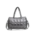thumbnail image 2 of Bolso bandolera acolchado, moderno e informal, con asa superior, ideal para ir al trabajo, citas y actividades al libre. Gris, 2 of 8