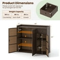 thumbnail image 3 of Costway Armoire de Rangement Extérieure en Osier PE avec 3 Portes Étagères Ajustables et Tiroir, 3 of 10