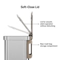 thumbnail image 2 of EKO Hudson Kitchen Trash Can, 20 Gallon Stainless Steel Rectangular Hands Free Step Lid Garbage Bin, Matte Silver, 2 of 6