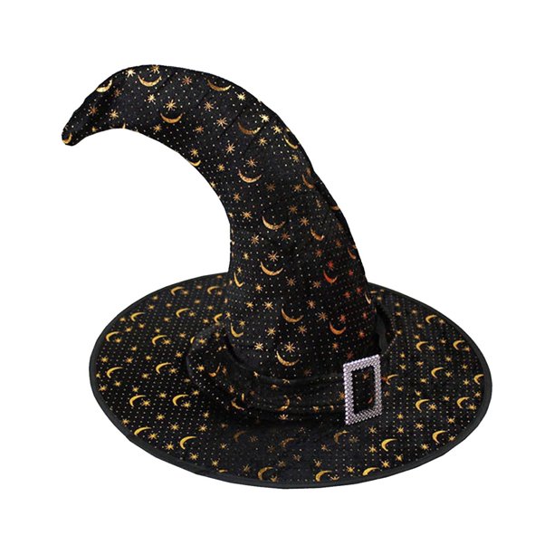 Sombrero de bruja de Halloween Scary Creepy Wide Brim Sombrero puntiagudo Regalo de Halloween para hombres Mujeres Niños Disfraz de Halloween Cosplay Fiesta Festivales Decoración Eccomum Sombrer