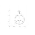 thumbnail image 2 of 925 Sterling Silver Solid Polished Peace Symbol Pendant Necklace 33x24mm Wide Pendant for Women, 2 of 4