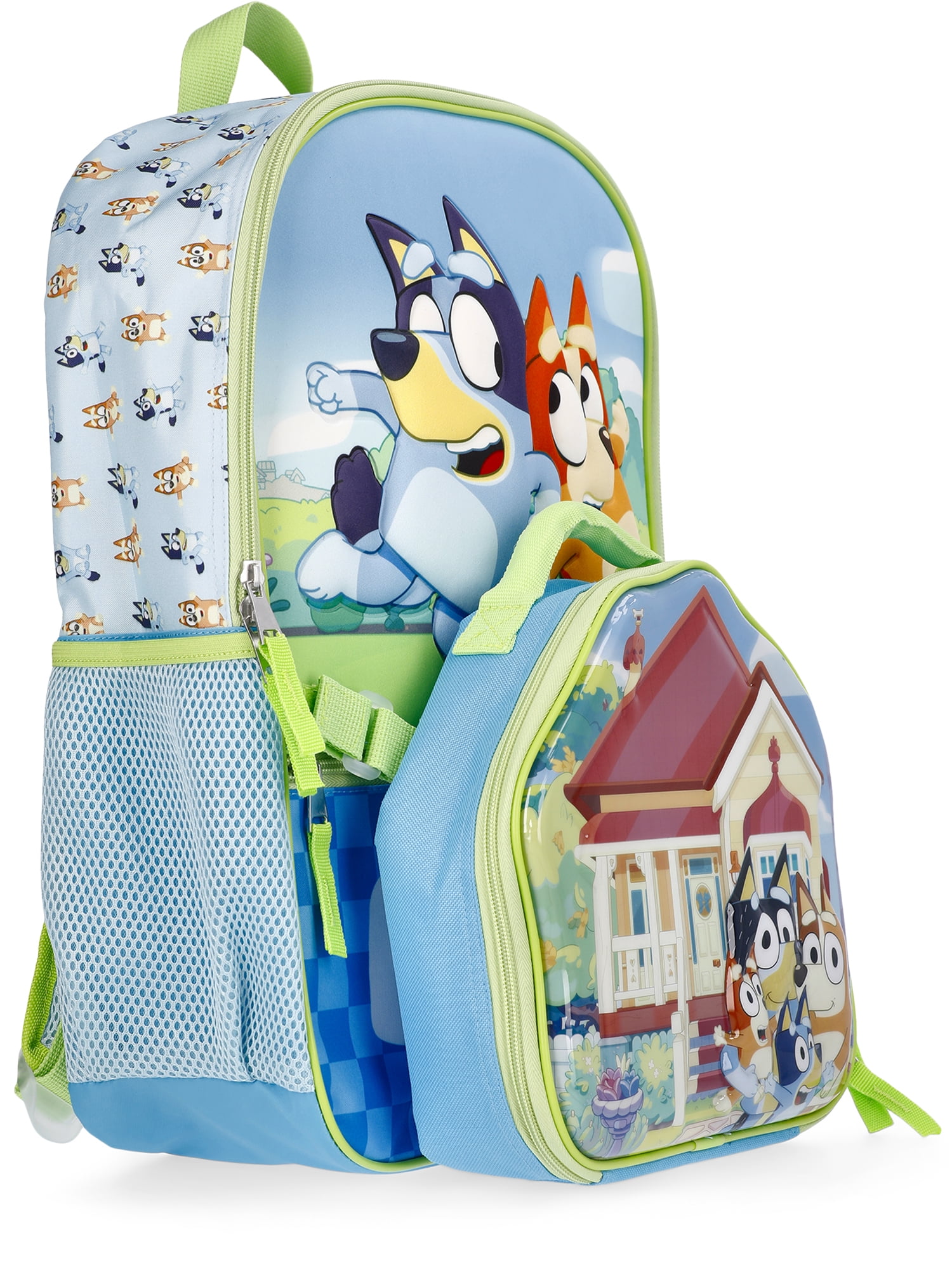 Bluey Home Sweet Home Unisex 17" 2-Piece Backpack & Lunch Set, Blue