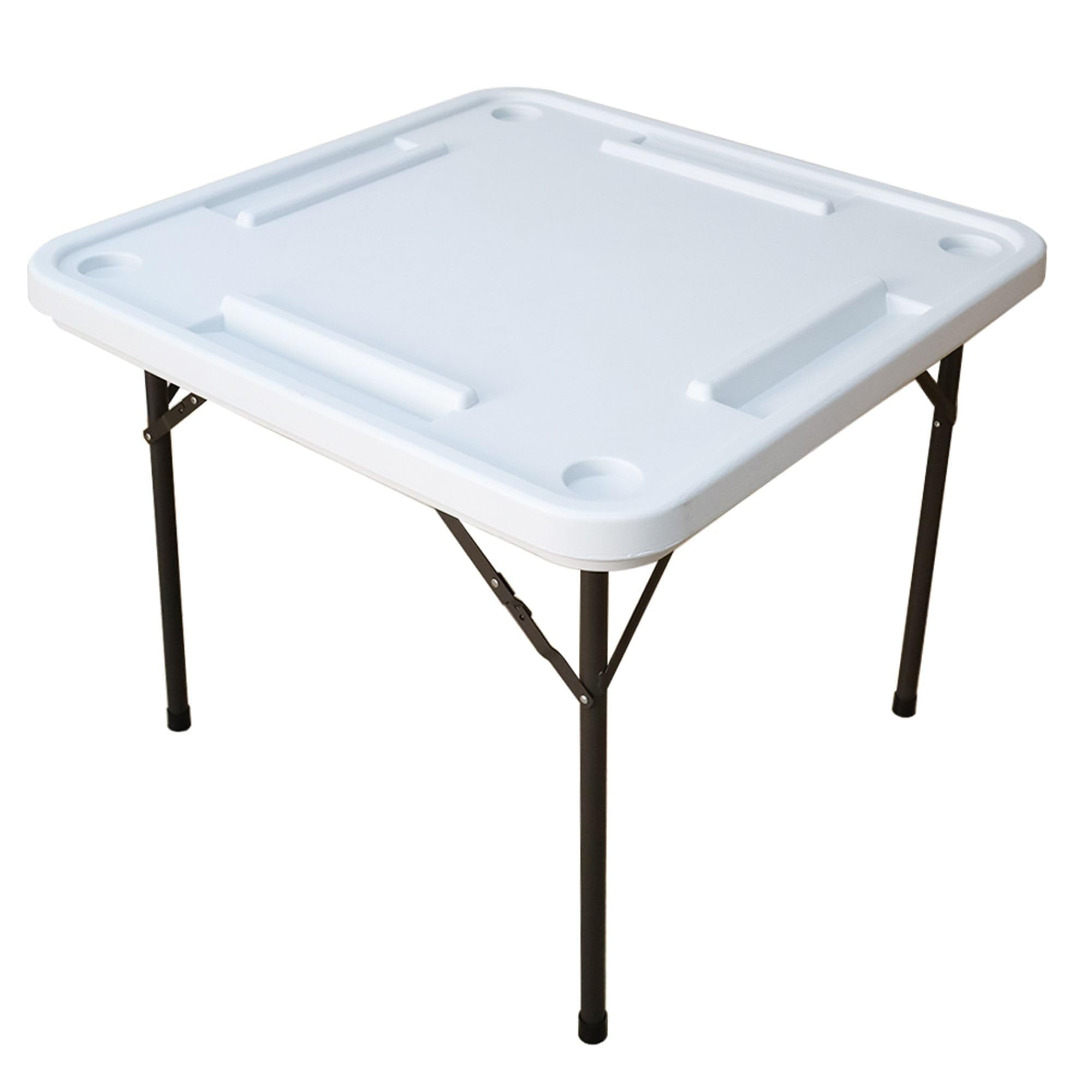 WYZworks Foldable, Anti-Scratch, Water-Resistant Surface Domino Table, White