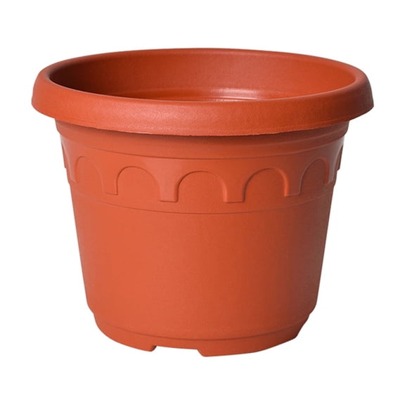 6" Round Plastic Planter with Drainage Holes Indoor/Outdoor, 0.35 Gallon Capacity, Lightweight Garden Pot, Terra Cotta B