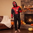 thumbnail image 5 of Halloween Sweatshirt Hero Hoodies Pullover Spider Superhero Graphic Print Tops for Halloween Vermilion L, 5 of 6