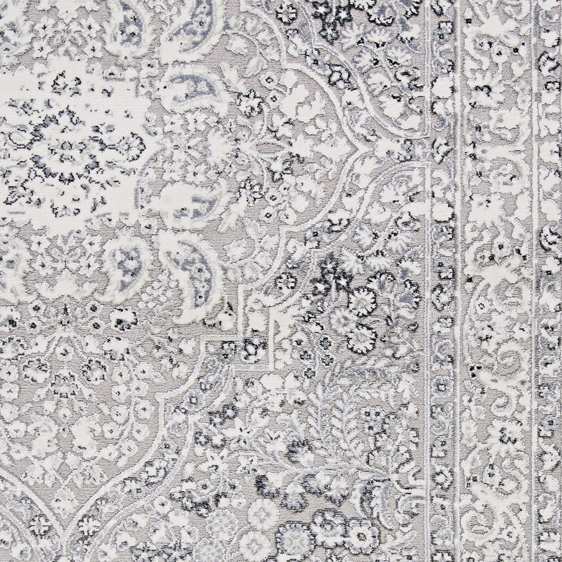 Couristan Brocatelle Belle Fleur Silver Runner Rug