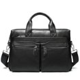 thumbnail image 1 of Men Business Bags For Laptop Briefcases Genuine Leather Bag For Documents Office Bags For Men Computer Briefcases 9006, 1 of 5