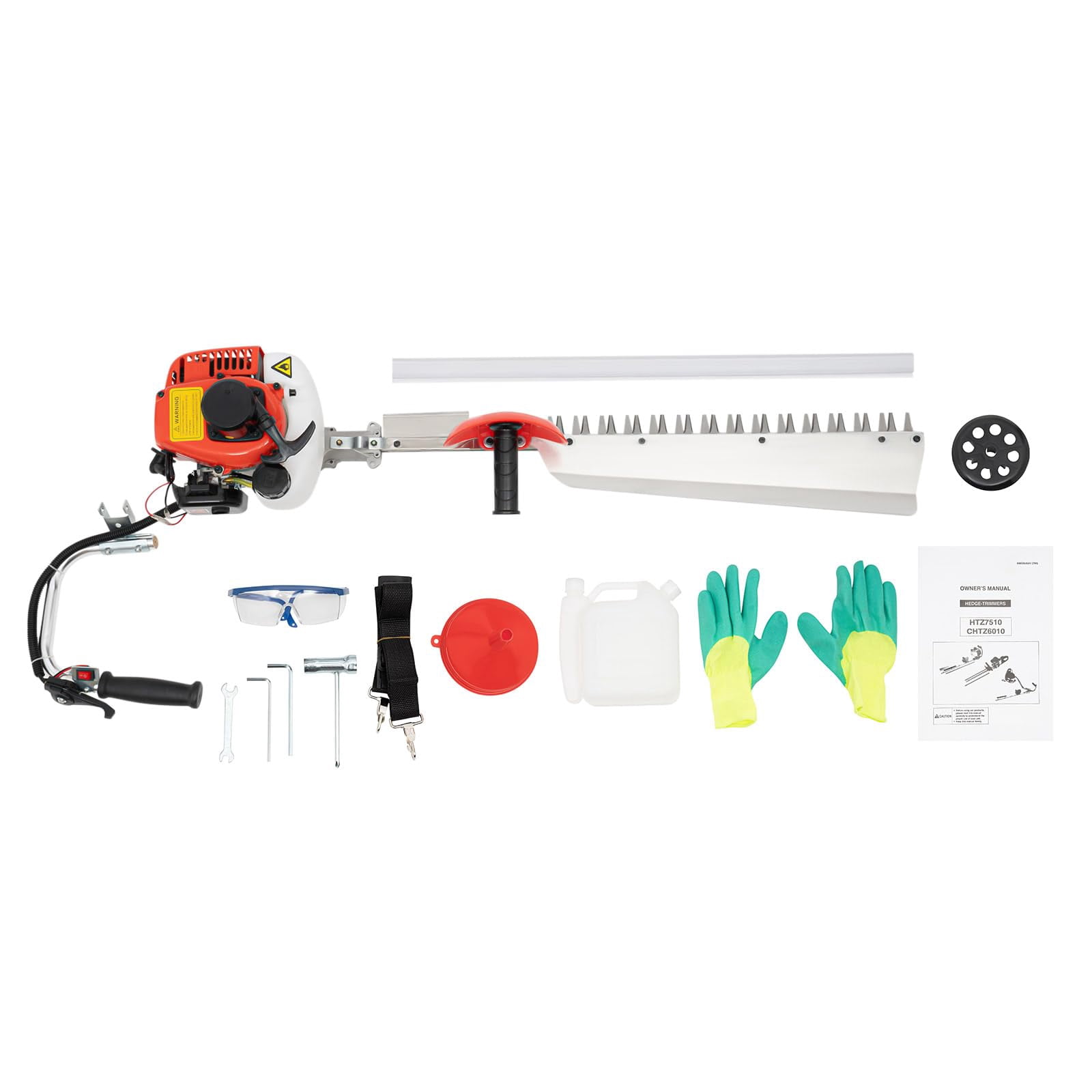 Miumaeov 22.5CC Gas Hedge Trimmer, 24" Single-Sided Blade Gas Powered Hedge Trimmer, Gas Hedge Trimmers 2 Cycle Handheld, Gas Trimmer for Garden Bushes