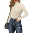 thumbnail image 2 of KISSMODA Women's Turtleneck Sweaters Long Sleeve Shirts Ribbed Knit Slim Fit Sweaters T Shirt Basic Casual Tee Tops, 2 of 4