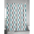 thumbnail image 5 of Cyan Turquoise Grey Shower Curtain, Medieval Print Waves Geometric Waterproof Shower Curtain Set with 12 Hooks Lightweight Washable Fabric Shower Curtains for Bathroom 72x78 Inches, 5 of 6